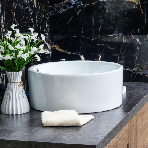 Раковина из сантехнического фарфора Melana 7076-805 40х40 накладная цвет белый без отверстий под смеситель - фото 5