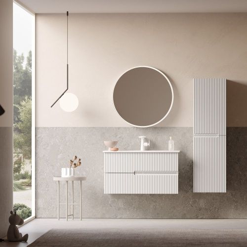 Тумба с раковиной Orka Moonlight 5001497 90х50 подвесная цвет белый - фото 2