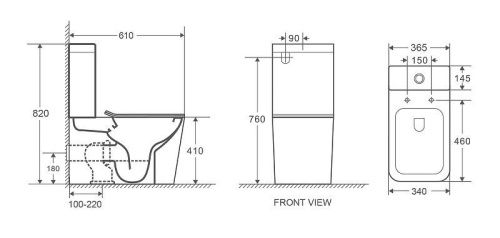 Унитаз напольный с бачком WeltWasser WW SK GELBACH 001 ST MT-BL (10000006089) черный с сиденьем микролифт безободковый душевой смыв - фото 2