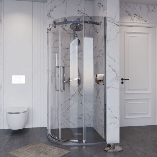 Душевой уголок Grossman Classic 301.K33.04.1010.10.00 100х100 стекло прозрачное профиль хром без поддона - фото 4