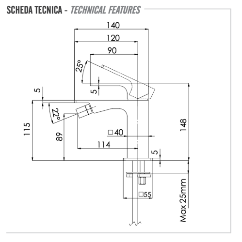 Смеситель Remer Absolute AU22BG на биде золото - фото 2