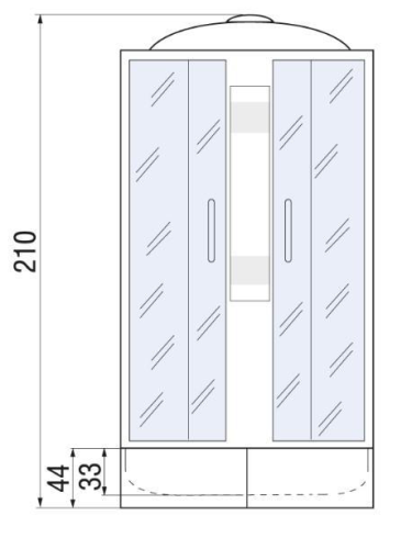 Душевая кабина River NARA 10000002823 120х80 асимметричная с крышей ориентация правая - фото 2