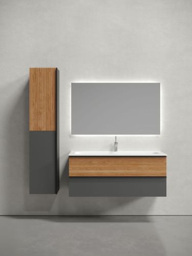 Тумба под раковину Sancos DELTA DL120GR 120х40 подвесная цвет коричневый - фото 3