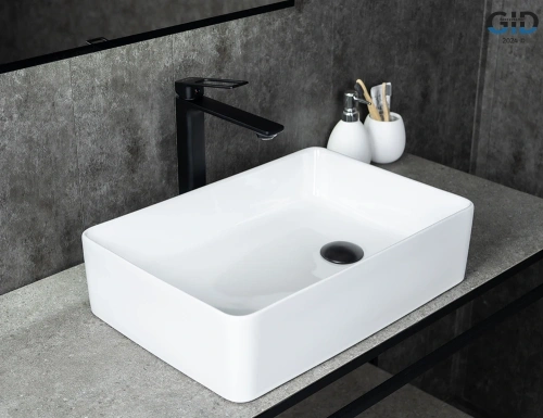 Раковина керамическая Gid Creativo 51240 50х30 накладная цвет белый без отверстий под смеситель - фото 2