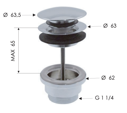 Донный клапан Remer 905CCR114 хром - фото 2