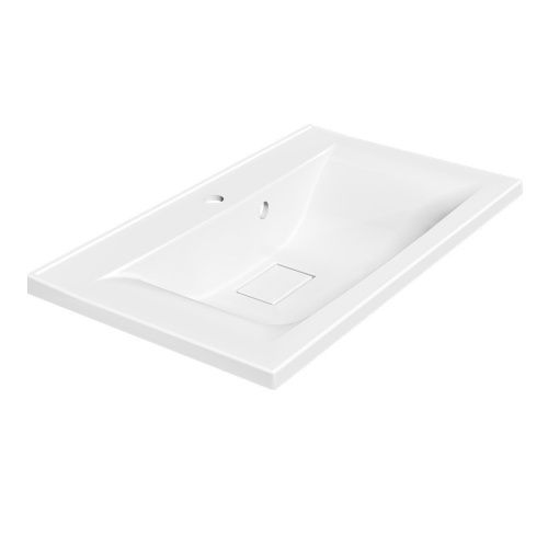 Раковина из искусственного камня Vincea VCB-3M750W 80х50 встраиваемая цвет белый 1 отверстие под смеситель