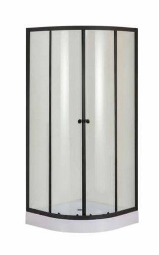Душевой уголок Orange E01-090TB 90х90 стекло прозрачное профиль черный с поддоном - фото 2