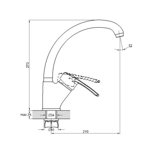 Смеситель для кухни G.Lauf 9G4 9G4-A180 на столешницу хром - фото 3