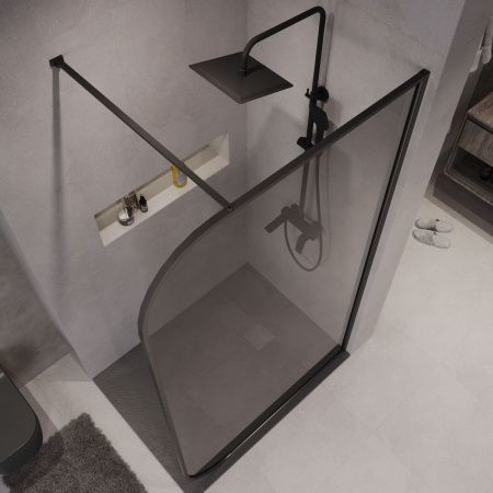 Душевая перегородка Niagara Nova NG-689-12TBLACK 120х200 стекло тонированное профиль черный