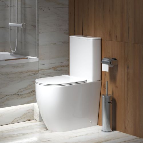 Унитаз напольный с бачком Grossman Style GR-4473S белый с сиденьем микролифт безободковый каскадный смыв - фото 5