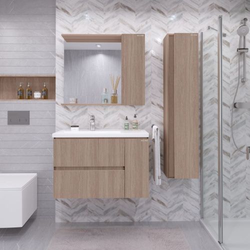 Зеркало-шкаф Grossman Юнит 208011 80х70 подвесной цвет коричневый - фото 3