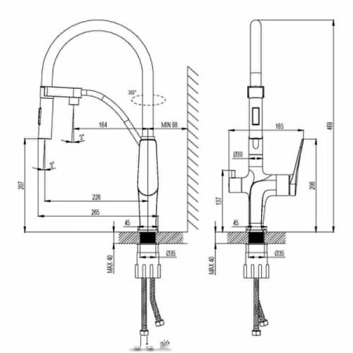 Смеситель для кухни LeMark Comfort LM3074C-Blue на мойку хром/синий - фото 2