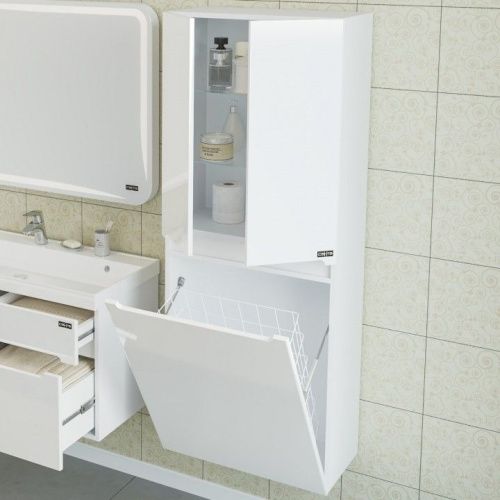 Шкаф-пенал СанТа Лондон 524005 60х150 подвесной цвет белый - фото 2