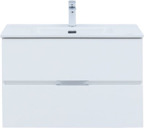 Комплект мебели: тумба с раковиной + зеркало-шкаф Aquanet Алвита New 00274206 80х50 подвесной цвет белый - фото 5
