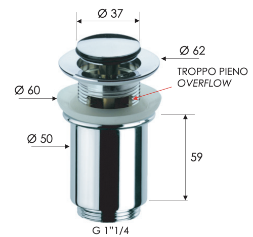 Донный клапан Remer 906CC114 хром - фото 2