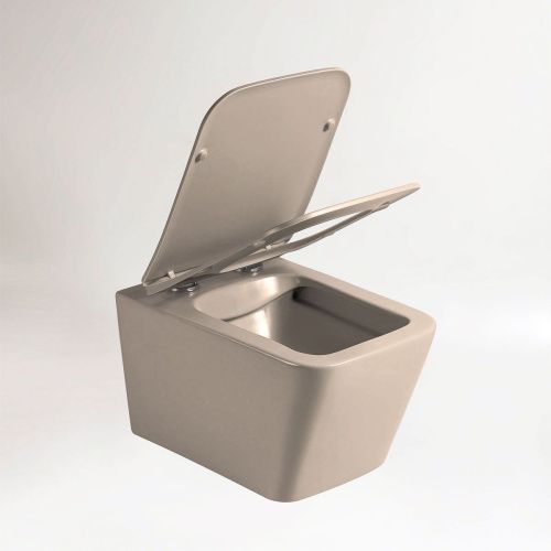 Унитаз подвесной Vincea Q-Line VT1-12MC коричневый с сиденьем микролифт безободковый душевой смыв - фото 2