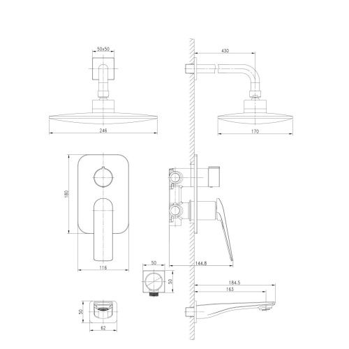 Душевая система LeMark Allegro LM5922CW встраиваемая в стену цвет белый/хром - фото 2