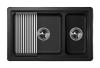 Кухонная мойка Granula Kitchen Space 7304U, ШВАРЦ 75х45 цвет черный поверхность матовая