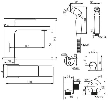 Смеситель Damixa Gala 530300300 на раковину черный