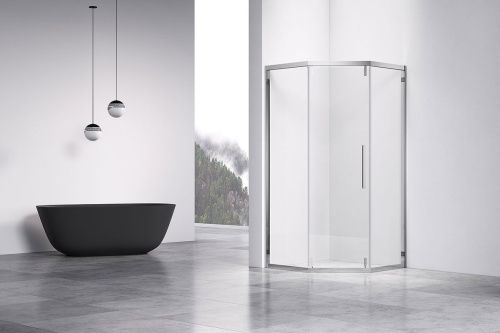 Душевой уголок Vincea Show VSP1-4SH100CL 100х100 стекло прозрачное профиль хром без поддона - фото 2