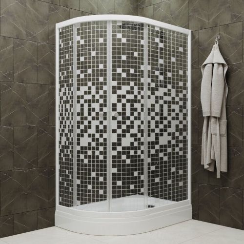 Душевой уголок Тритон Коралл Щ0000061781 120х80 стекло с рисунком профиль белый с поддоном - фото 4