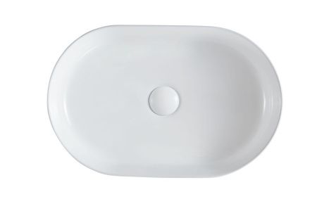 Раковина из сантехнического фарфора Sintesi SIN-LVB-APP-417 50х30 накладная цвет белый без отверстий под смеситель