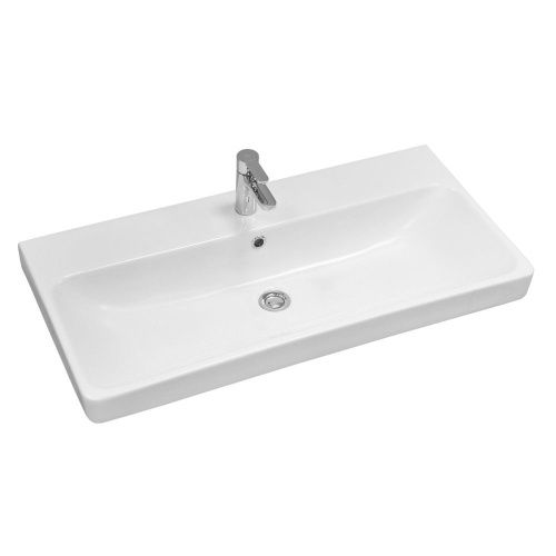 Раковина керамическая Onika Адриана 1WH501629 90х50 накладная цвет белый 1 отверстие под смеситель