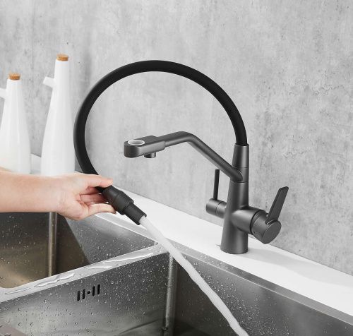 Смеситель для кухни BOCH MANN ELSE GR BM10428 на мойку серый - фото 3