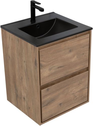 Тумба под раковину Aquanet Милан 00336376 50х50 подвесная цвет коричневый - фото 2