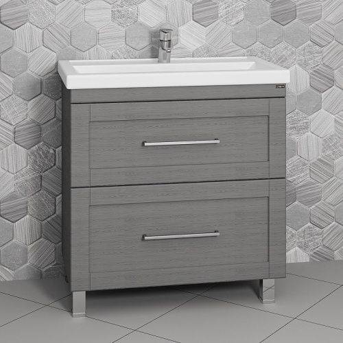 Тумба под раковину СанТа Венера 221017 80х40 напольная цвет серый - фото 2