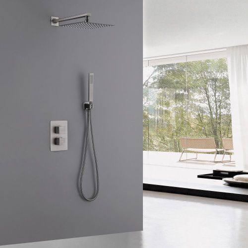 Душевая система Abber AF8251NG встраиваемая в стену цвет серый с термостатом - фото 2