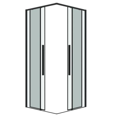Душевая дверь Grossman Galaxy 1/2.K33.01.12.21.00 120х195 стекло прозрачное профиль черный