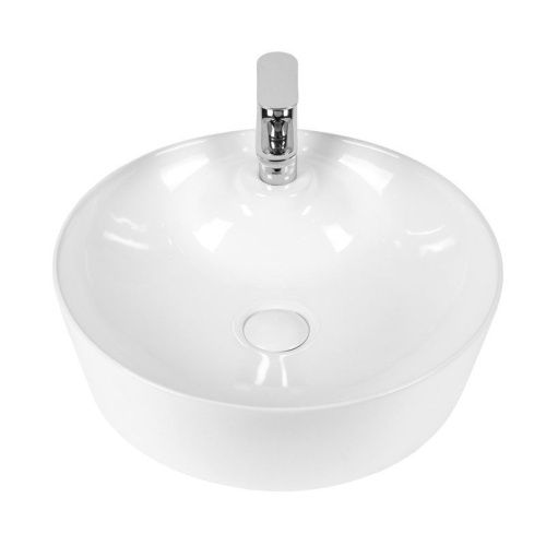 Раковина из сантехнического фарфора Bond Circle S03-430 40х40 накладная цвет белый 1 отверстие под смеситель - фото 3