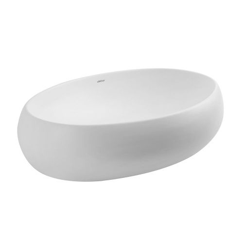 Раковина из сантехнического фаянса Abber BEQUEM AC2102MW 60х40 накладная цвет белый без отверстий под смеситель - фото 2
