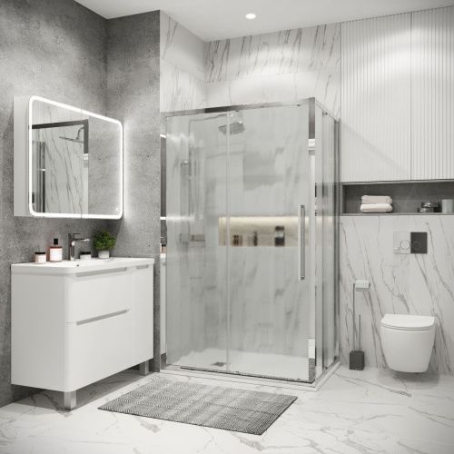 Душевая перегородка Grossman Cosmo 200.K33.02.80.10.02 80х195 стекло текстурное профиль хром - фото 3