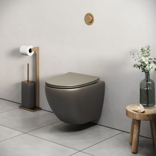 Унитаз подвесной Grossman Color GR-4455GSMS зеленый с сиденьем безободковый каскадный смыв - фото 5