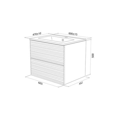 Тумба с раковиной Iddis Bild BIL60V0i95K 60х50 подвесная цвет коричневый - фото 5