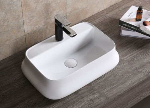 Раковина из сантехнического фарфора Cerutti SPA CR0061 50х40 накладная цвет белый 1 отверстие под смеситель