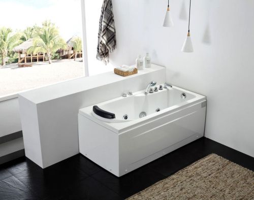 Ванна акриловая гидромассажная Gemy G9006-1.7 B R 170х75 пристенная прямоугольная с каркасом - фото 2