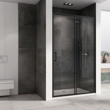 Душевая дверь Abber Schwarzer Diamant AG30140B5 140х190 стекло прозрачное профиль черный