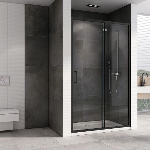 Душевая дверь Abber Schwarzer Diamant AG30150B5 150х190 стекло прозрачное профиль черный - фото 2