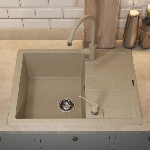 Кухонная мойка Uperwood Quartz Premium UPD-03 3910202109 65х50 цвет бежевый поверхность матовая - фото 4