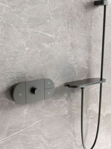 Душевая система Vincea VSFW-2F12TMB встраиваемая в стену цвет черный с термостатом - фото 2