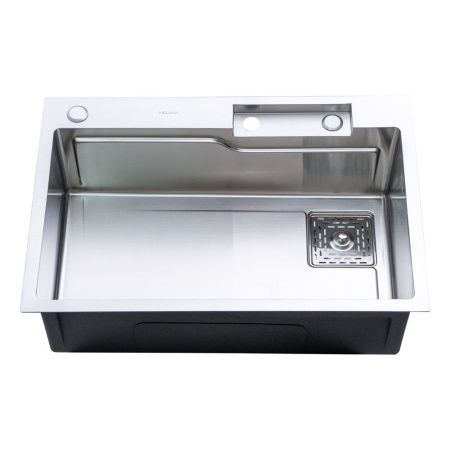 Кухонная мойка Melana ProfLine D6846H+6 сатин 70х45 цвет серый поверхность матовая