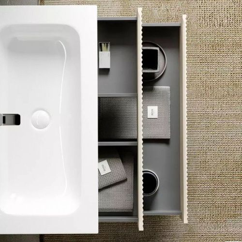 Тумба под раковину Sancos SNOB R SNR100CE 100х40 подвесная цвет бежевый - фото 3