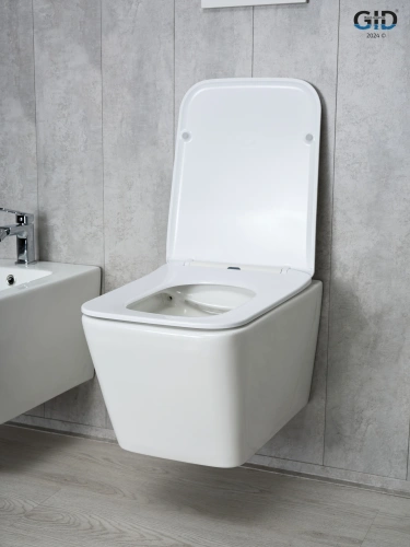 Унитаз подвесной Gid Cuadrado 61109Y белый с сиденьем микролифт безободковый - фото 3