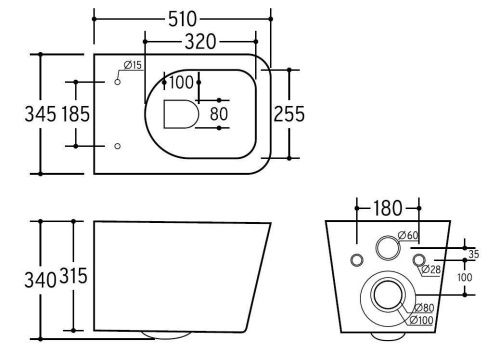 Унитаз подвесной CHARUS TORRE BIANCA EWC700-114W белый с сиденьем микролифт безободковый каскадный смыв - фото 5