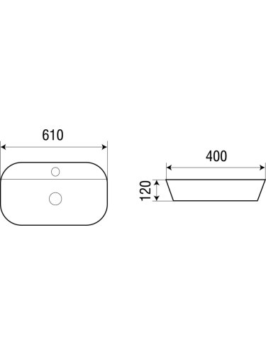 Раковина из сантехнического фаянса WeltWasser WW SK 10000003825 60х40 подвесная цвет белый 1 отверстие под смеситель - фото 2