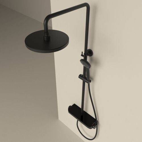 Душевая стойка Sancos Teo SC11002MB настенная цвет черный с термостатом - фото 4