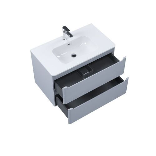 Тумба с раковиной Iddis Edifice EDI80L0i95K 80х50 подвесная цвет серый - фото 3